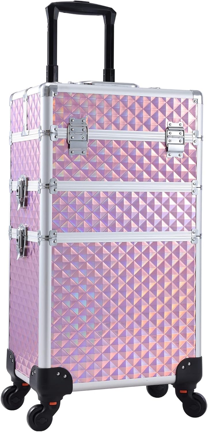 Makeup Organizer - 3 in 1 Rolling Makeup Train