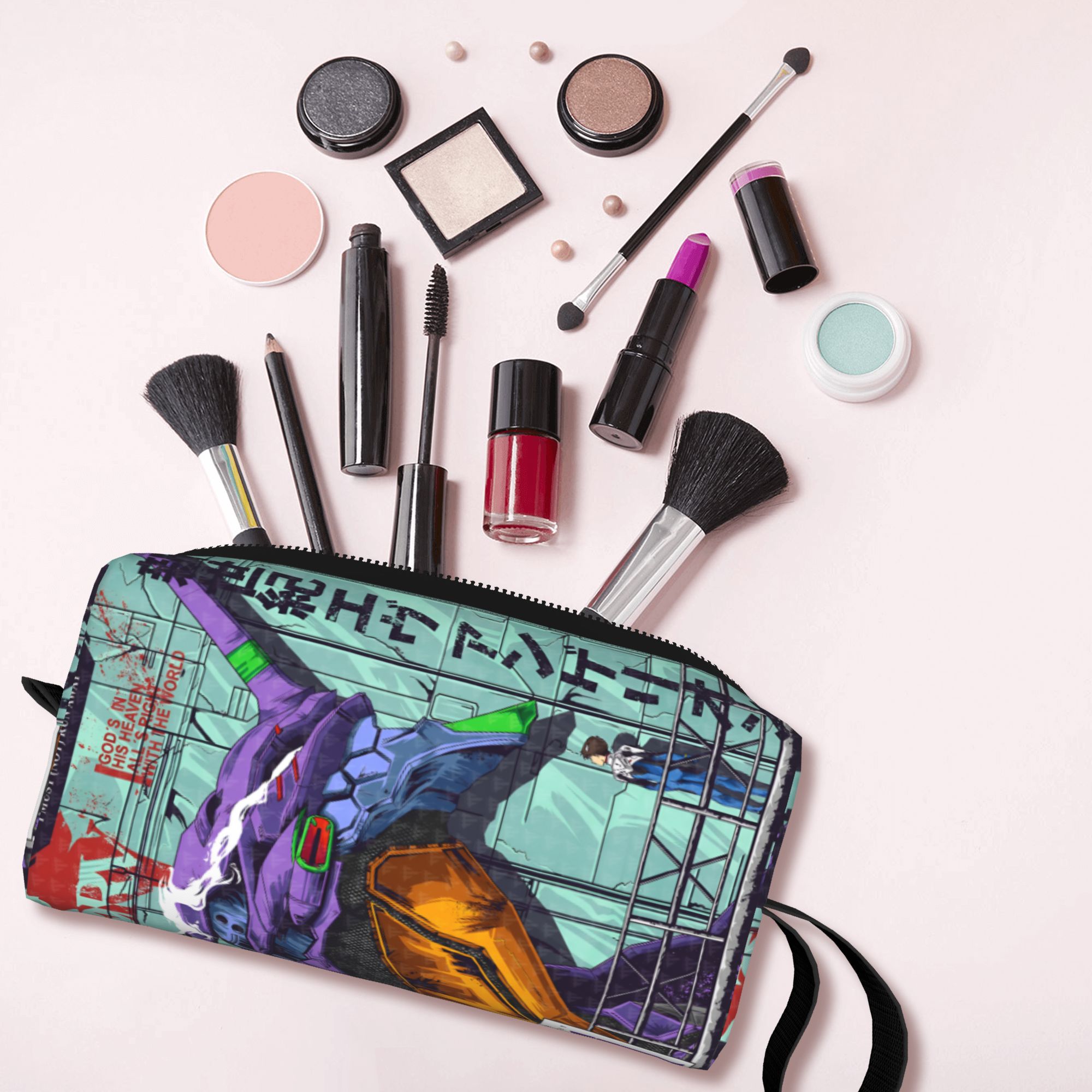 Beauty No Makeup - Custom E-Evangelions Cosmetic Bag Women Kawaii