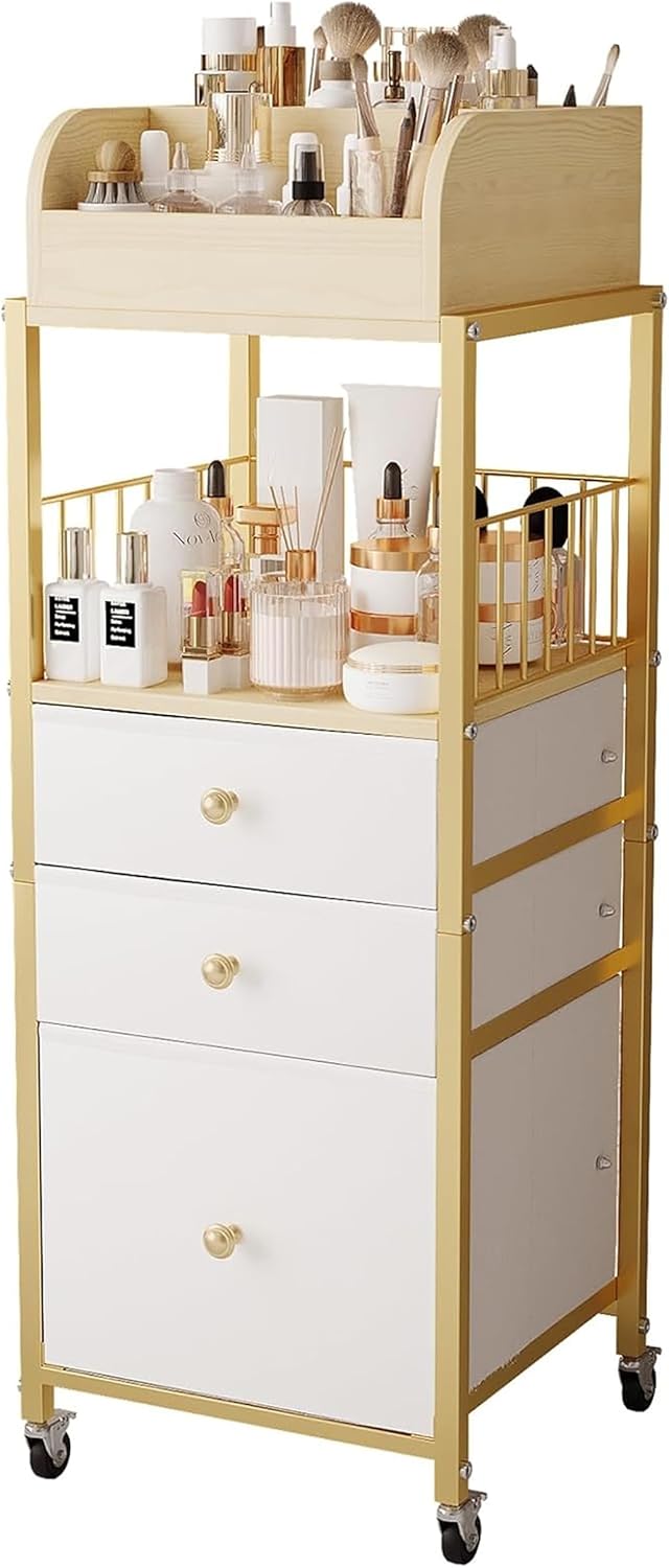 Makeup Organizer - 3-Tier Makeup Organizer Cart with Drawers,