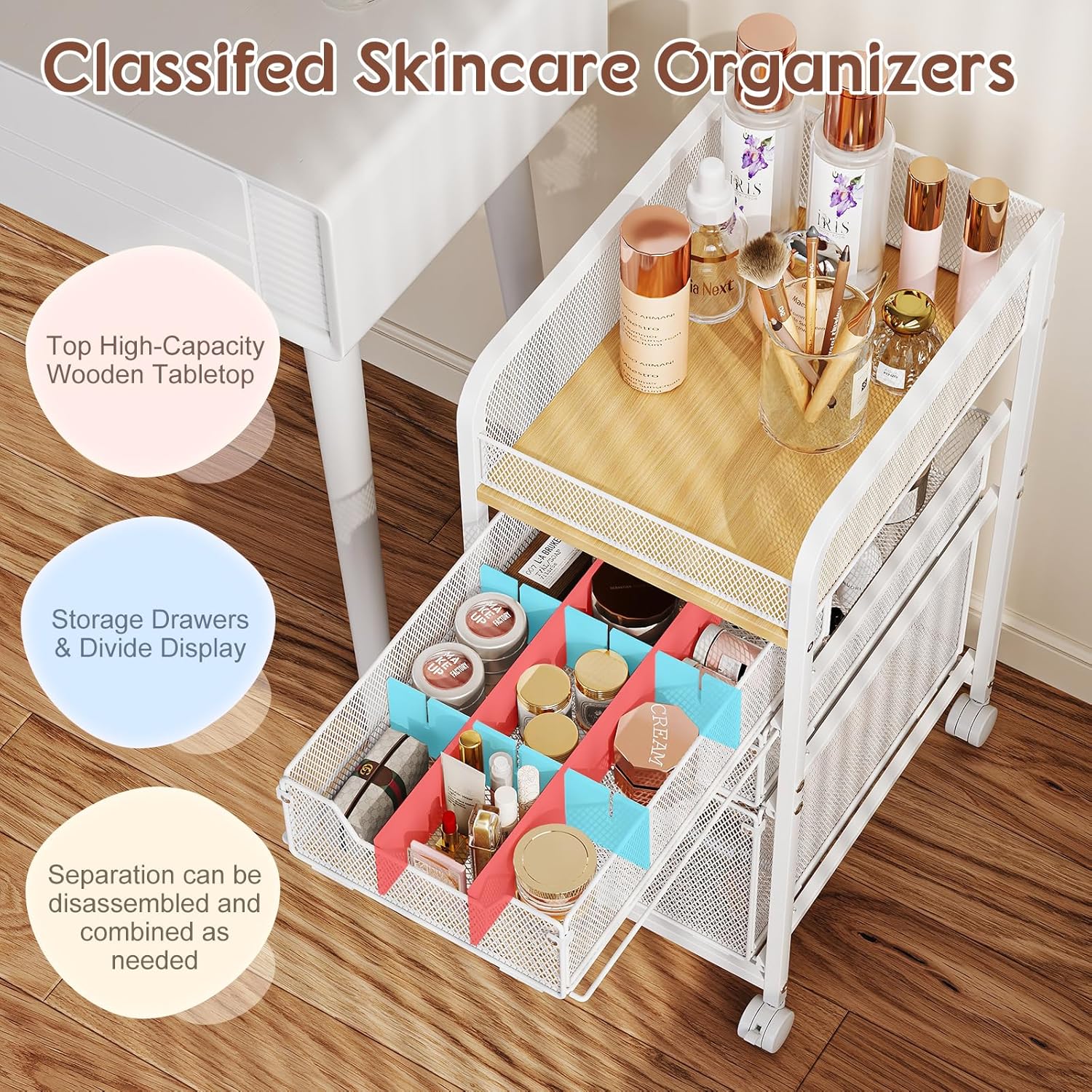 Rolling Makeup Cart Organizer  – Makeup Organizer Bewertung und Preis