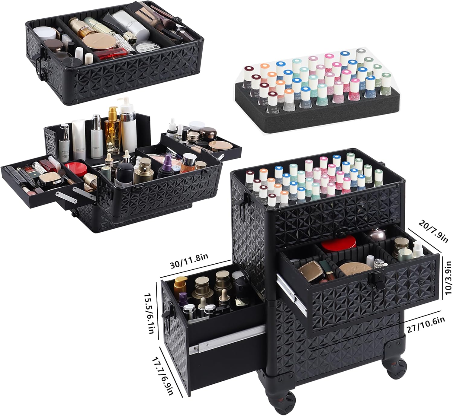 Large Rolling Makeup Case with – Makeup Organizer Bewertung und Preis