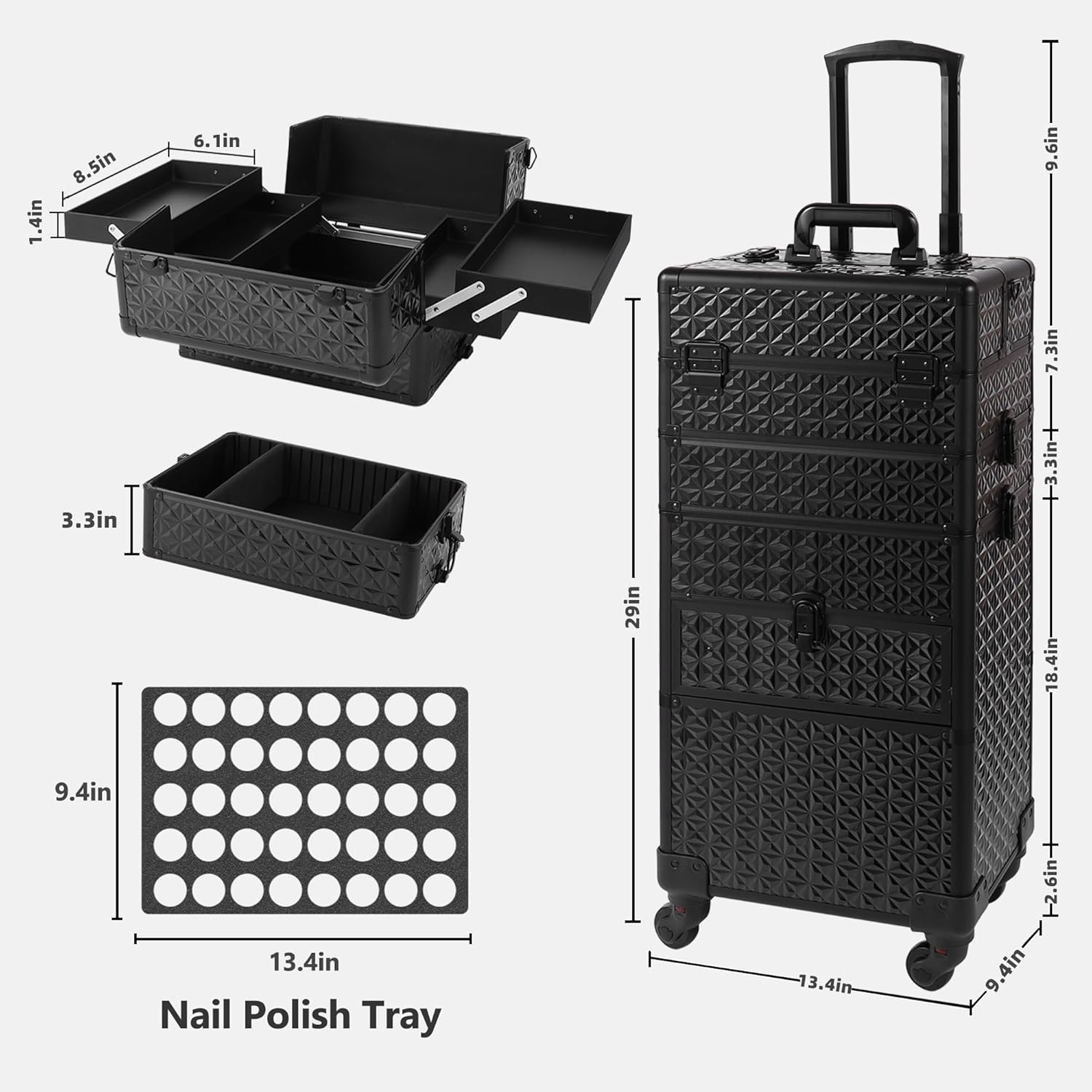 Large Rolling Makeup Case with – Makeup Organizer Bewertung und Preis