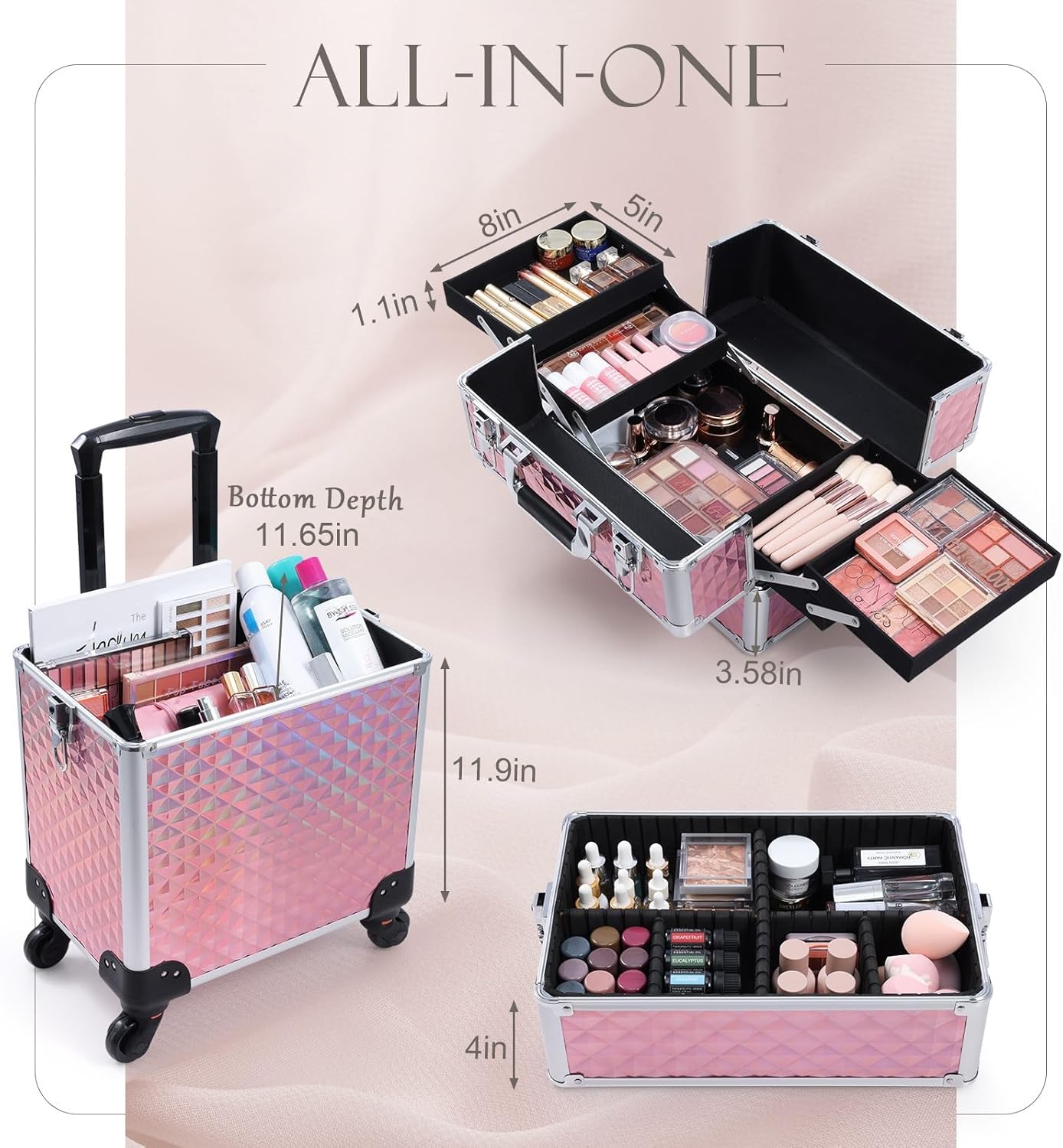3 in 1 Rolling Makeup Train Ca – Makeup Organizer Bewertung und Preis