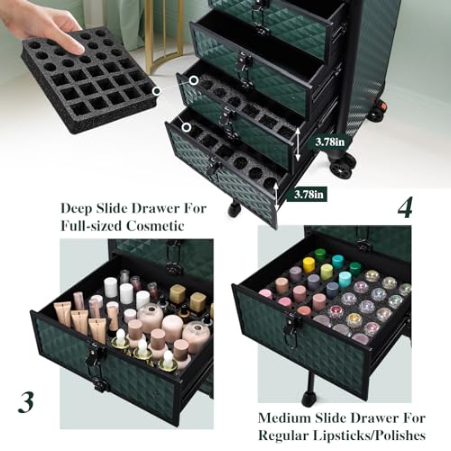 Nail Salon Cart with 4 Drawers – Makeup Organizer Bewertung und Preis