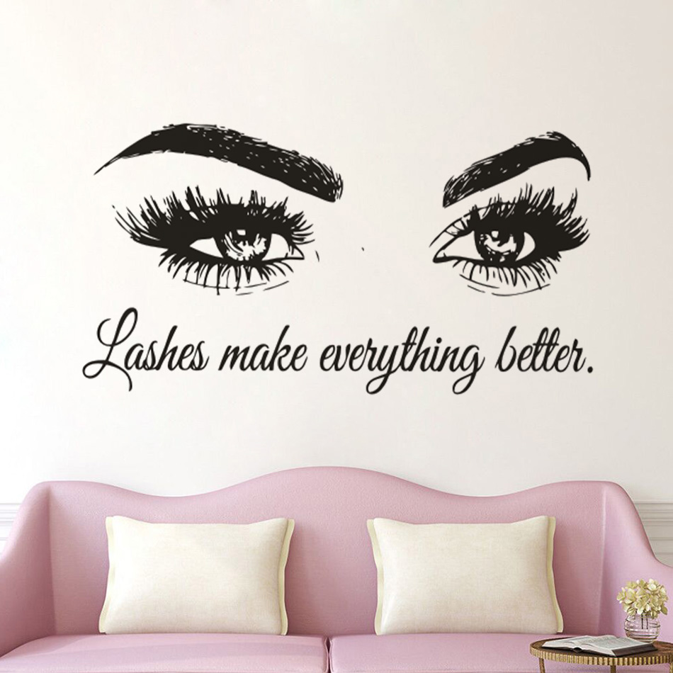 Eyelashes Vinyl Wall Decal Bea – Beauty Makeup Quotes Bewertung und Preis