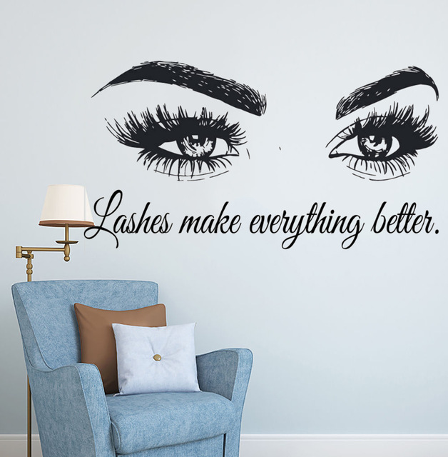 Eyelashes Vinyl Wall Decal Bea – Beauty Makeup Quotes Bewertung und Preis
