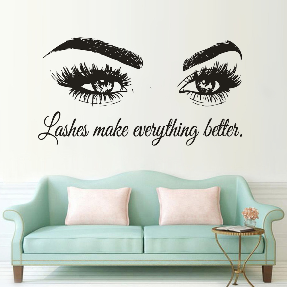 Eyelashes Vinyl Wall Decal Bea – Beauty Makeup Quotes Bewertung und Preis