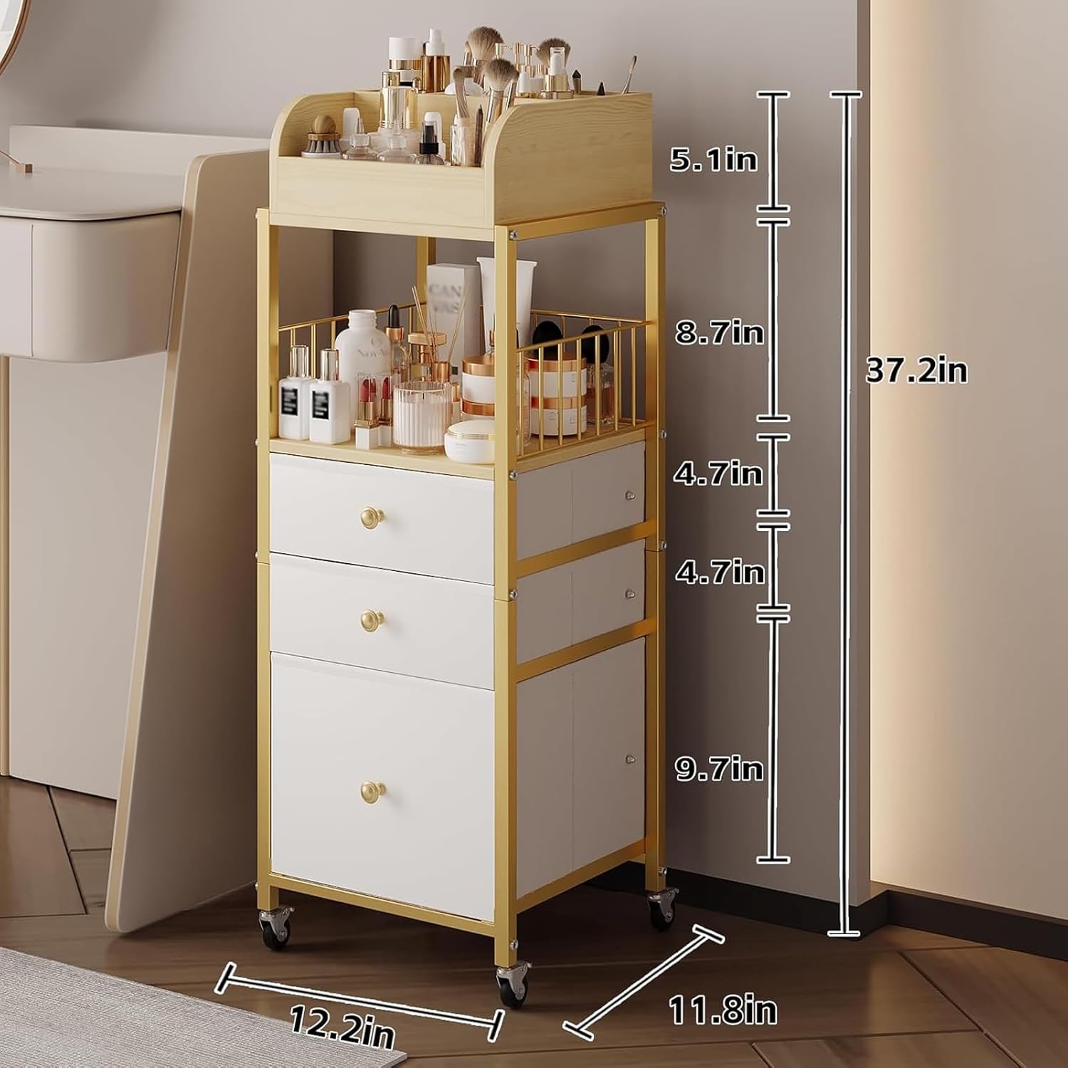 3-Tier Makeup Organizer Cart w – Makeup Organizer Bewertung und Preis